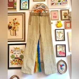 Vintage Late 60s RARE DEADSTOCK Mid Rise Suede Corduroy Bellbottom Flares